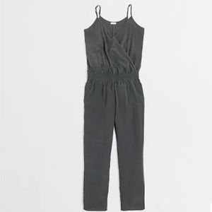 J.Crew Wrap-Front Jumpsuit - Grey Silk - NWT!